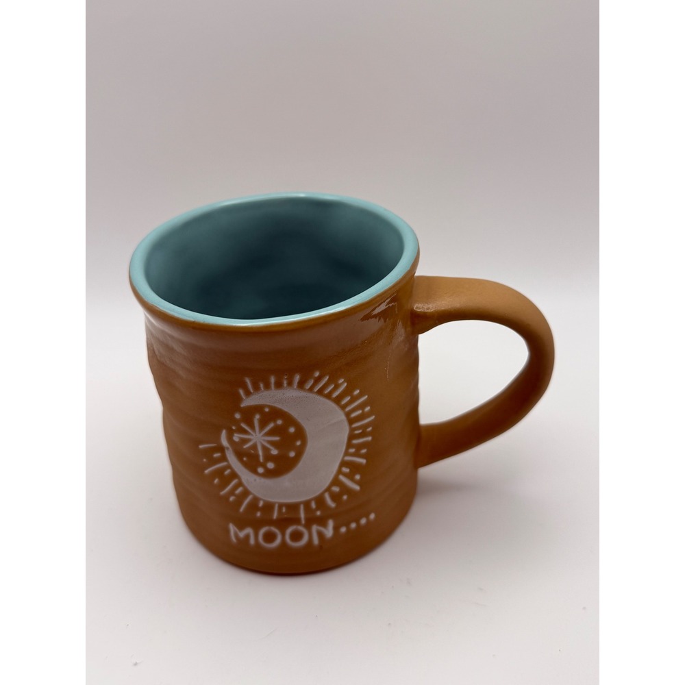 Spectrum‎ Designz Moon Celestial Ceramic Mug Cup Brown Turquoise Blue Stoneware